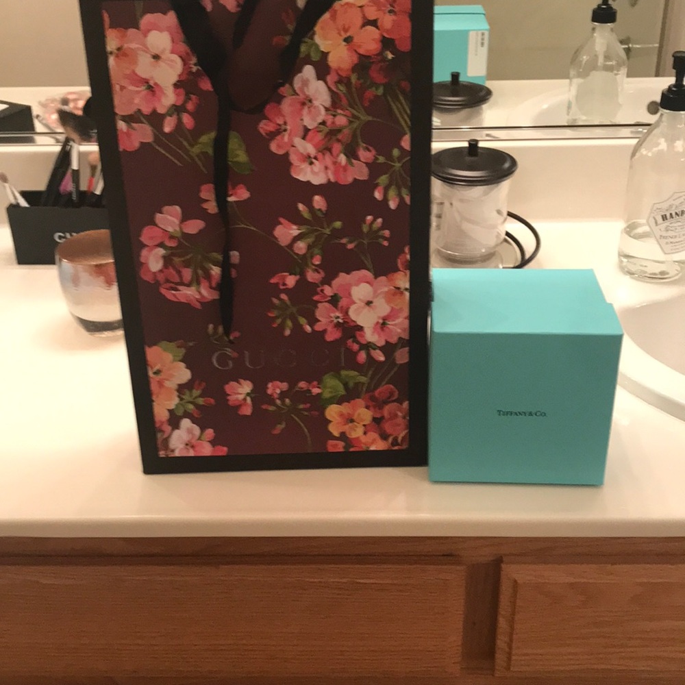 Gucci box and Tiffany & Co box